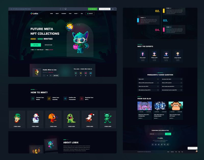 Lobix – NFT Market & Landing HTML5 Template By Al - Amin Hossain Asif ...