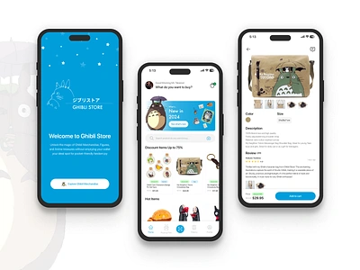 Ghibli Store - Ghibli Merchandise Shop animation anime branding ghibli ghibli studio ghiblistore merchandise store mobile app ui design uiux