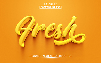 Fresh'' 3D Editable Text Effect Style 3d text effect action best effect fresh fresh 3d text effect juice mango orange psd text yellow