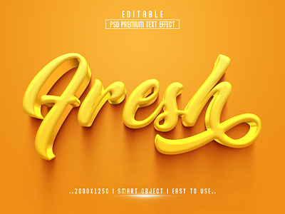 Fresh'' 3D Editable Text Effect Style 3d text effect action best effect fresh fresh 3d text effect juice mango orange psd text yellow