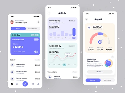 Fintech App UI app card design finance business financial financial app fintech fintech app graph ios app money app money transfer ofspace payment personal finance saving send money tranaction ui wallet