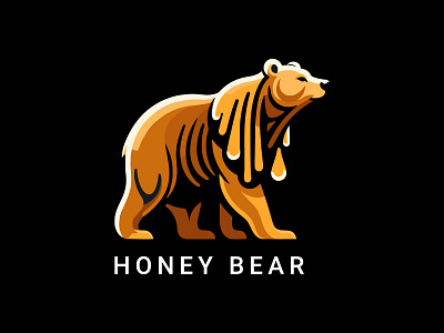 Honey Bear Logo animal bear bears branding candy character cocoa delicious energy grizzlies honey honey bear logo for sale minimalism snack sweets teddy bear ui ux vector