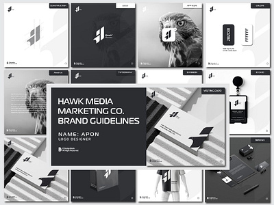 Hawk Marketing Brand Guide and Logo Design brand branding company logo corporate identity design designers graphic design h logo hawkbird hawklogo logo logo make marketing logo vector visualidentity