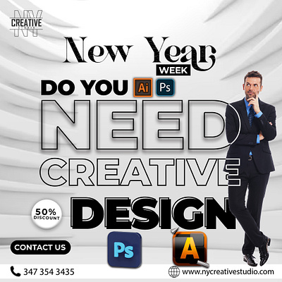 Creative Design Service branding brochures creative design graphic design illustration logo new year new year week ny creative studio typography ui ux vector