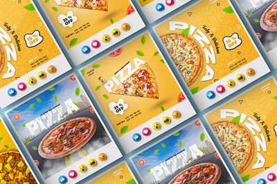 CREATIVE SOCIAL MEDIA POST DESIGN WITH PIZZA marketing banner