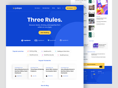 Wpdope - Blog Site Website Design 2024 ui design blog site blog ui design blog web design blogsite ui design graphic design landing page ui ui template user experience user interface ux web design web design ui