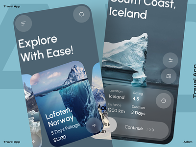 Travel App app app design app ui booking app travel app travel service trip app ui ux vacation