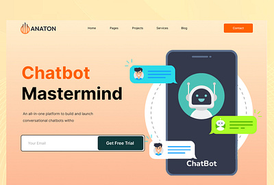 Chatbot Mastermind Landing page 3d animation apps branding chatbot illustration logo suprojitsp ui ux vector