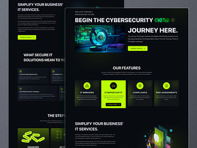 Cybersecurity IT Services landing page. automation branding crypto cyber cybersecurity cybersecurity careers cybersecurity consulting cybersecurity for beginners cybersecurity services graphic design landing page landing page design landing page design in figma logo technology true cybersecurity ui web design webdevelopment website for saas
