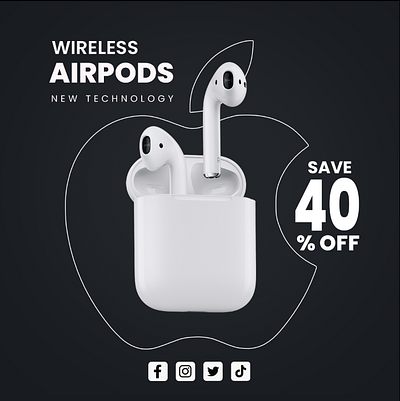 Airpods Wireless Social Media Poster