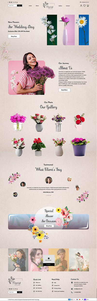 Flower Shop Landing Page Design flower shop flower shop design flower shop website graphic design landing page landing page design ui