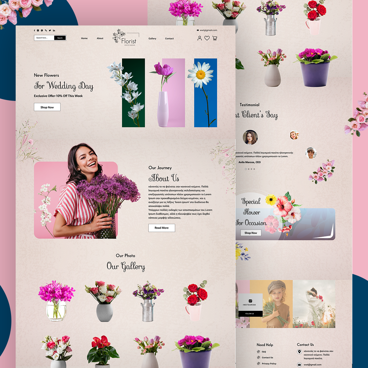 Flower Shop Landing Page Design flower shop flower shop design flower shop website graphic design landing page landing page design ui