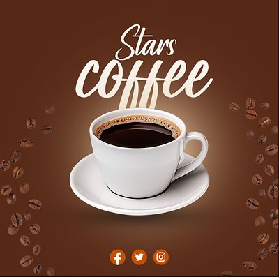 Stars Coffee Social Media Poster