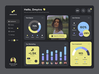Analytic Dashboard Charts Graphics analytic branding charts creative dashboard design illustration interface minimalism product service startup ui website