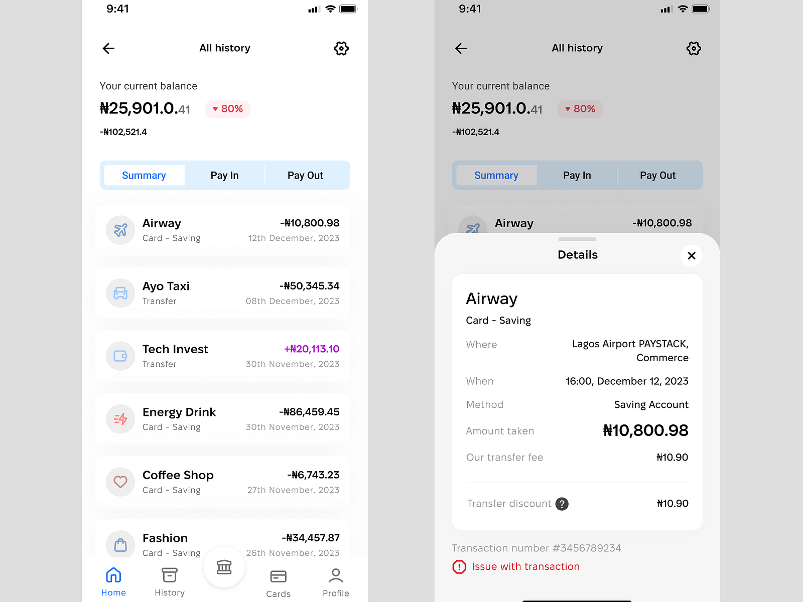 Bank History UI Design by Meet tola on Dribbble