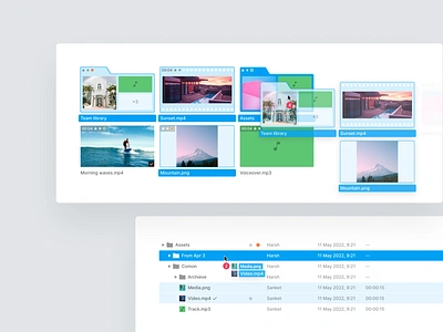 Media Thumbnails app clean design system drag drag and drop drive file file management folder interaction interface minimal mobile product design saas simple software thumbnail ui ux