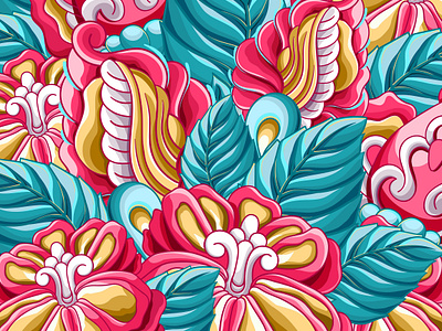 Tropical Flowers Pattern flowerspattern illustration paradise paradiseflowers tropical tropicalflowers tropicalillustration tropicalleaves tropicalpattern tropicalvibes tropicvector vector vectortropical