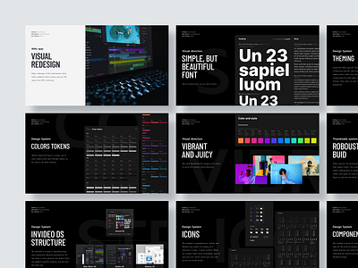 Redesign Project Presentation case study components dashboard design system editor interface platform product design saas software style guide styleguide tokens tool typography ui ux video editor video tool web app
