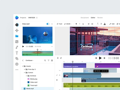 Video Editor Redesign audio canvas clean dashboard editing software interface minimal movie saas simple software timeline track ui ux video video editing tool video editor video maker web app