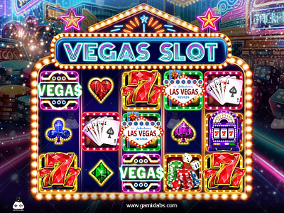 Gamix Labs' Vegas Slot Theme Art 2d artwork animation casino casino slots design game characters game development gamix labs illustration slot slot artwork slots slots theme ui vegas vegas slots vegas slots theme