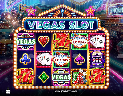 Gamix Labs' Vegas Slot Theme Art 2d artwork animation casino casino slots design game characters game development gamix labs illustration slot slot artwork slots slots theme ui vegas vegas slots vegas slots theme