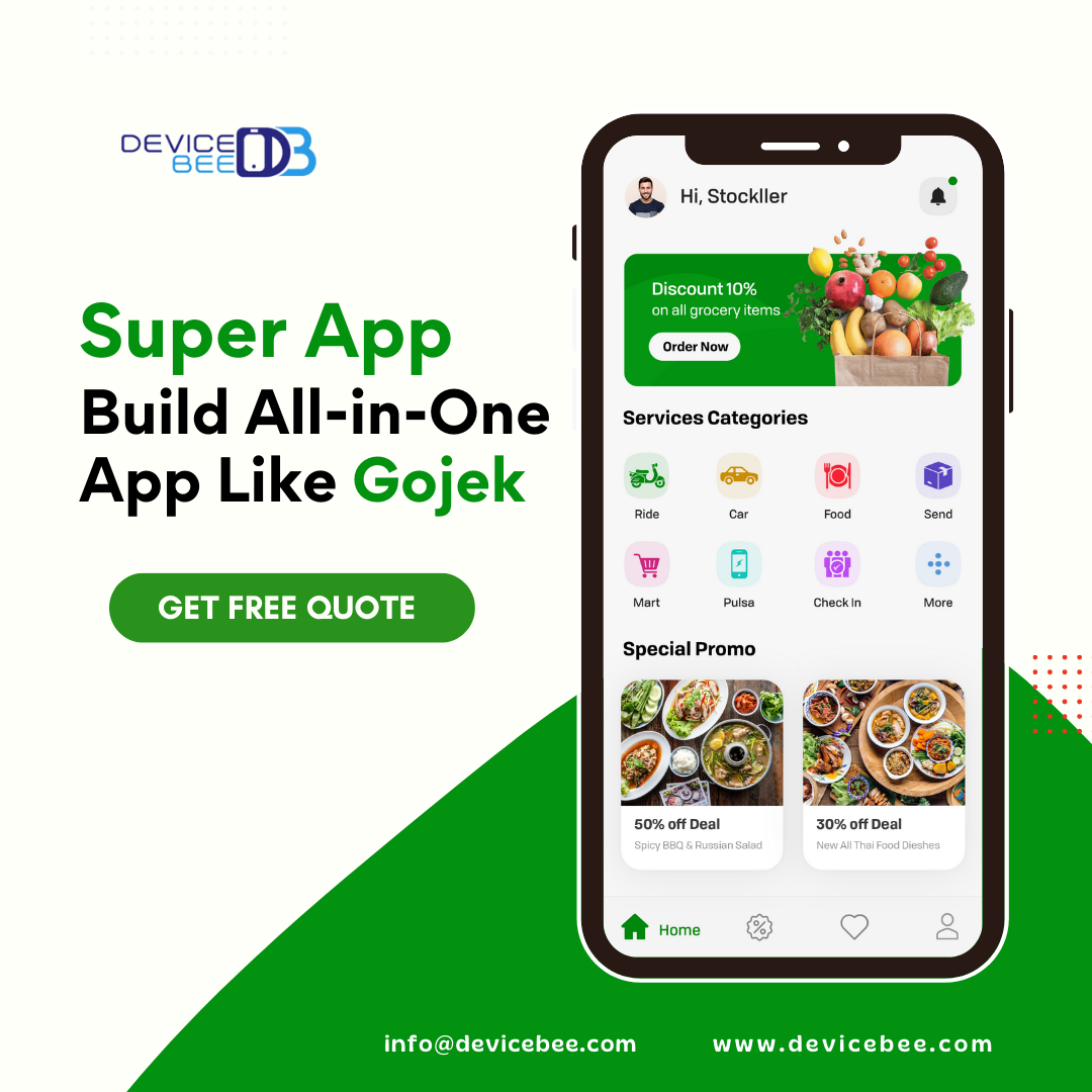 All-in-One App With Gojek Clone all in one app best gojek app developer dubai devicebee gojek clone app gojek clone app development mobile app developer dubai on demand app super all development dubai