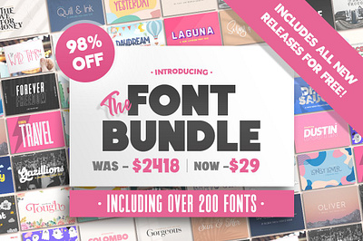 The HUGE Font Bundle (98% OFF) SALE elegant handwriting handwritten huge pretty stylish stylish fonts website
