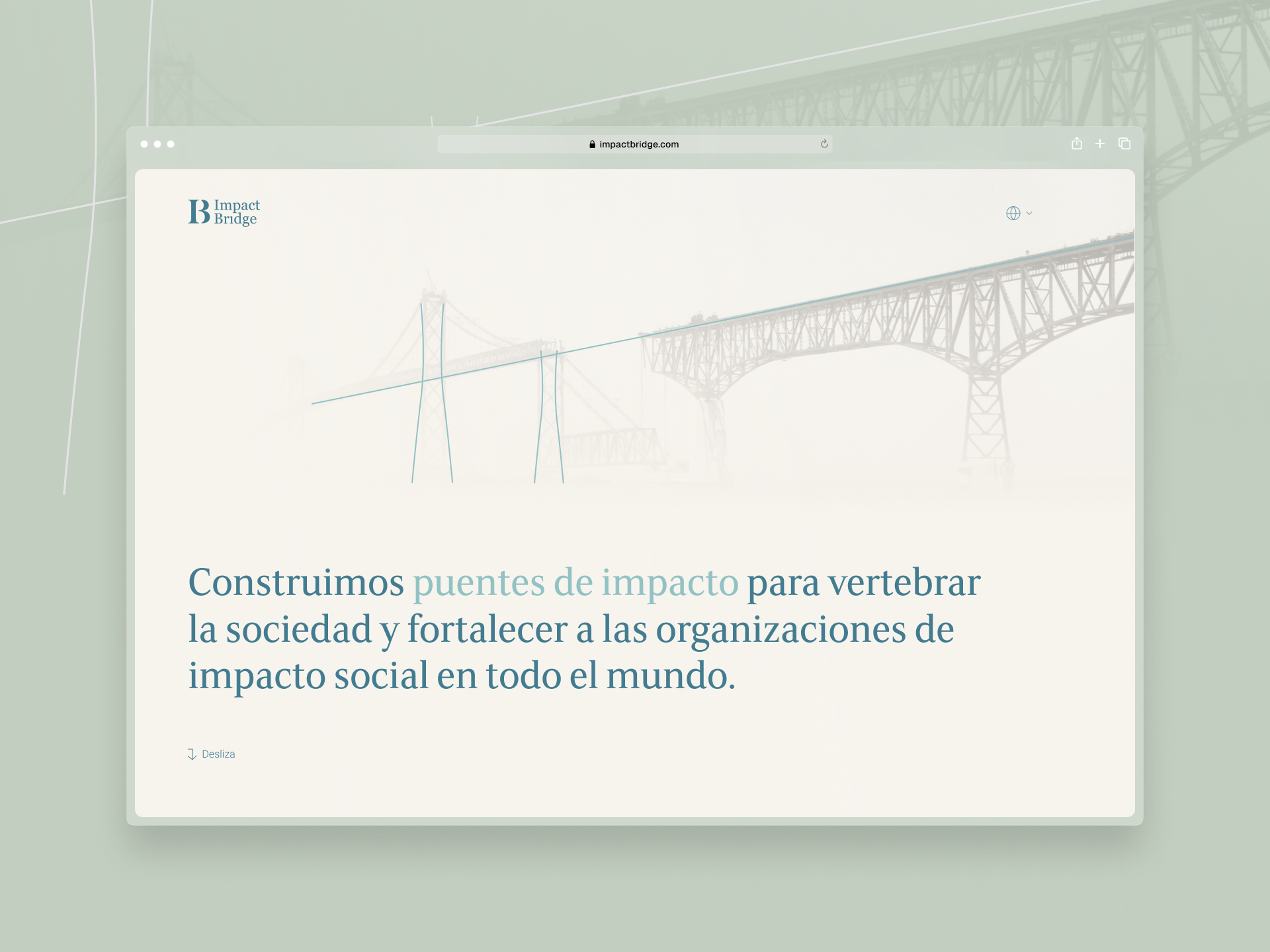 Impact Bridge animation branding lottie real case web design webflow