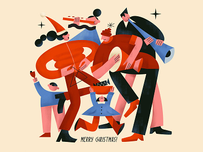 Christmas Carol Singers 2d illustration character christmas christmas card colour composition fest festive illustration instruments jazz kid merry christmas music new year people procreate singers song vector illustration