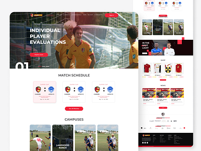 Landing page for Soccer Sporting club clean design ecommerce football football club football tournerment graphic design landingpage design match premiur leage soccer soccer club soccer club website sport sport club ui ux website