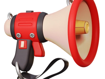 Megaphone in 3D Illustration 3d 3d modeling graphic design icon illustration