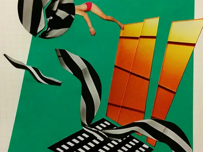 Collage Art - Fly Me To The Moon collage graphic design