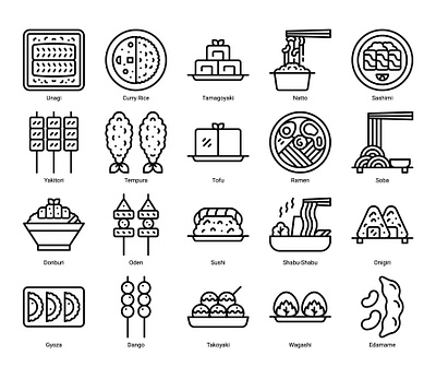 Japanese Food Icon design food graphic design icon line vector