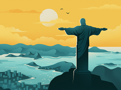 Rio Travel Poster adobe illustrator brazil digital art digital illustration flat flat illustration graphic design illustration illustrator poster rio travel travel poster vector vector art vector illustration