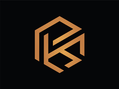 Geometric Modern Initials PK Logo branding design initials logo logo design monogram