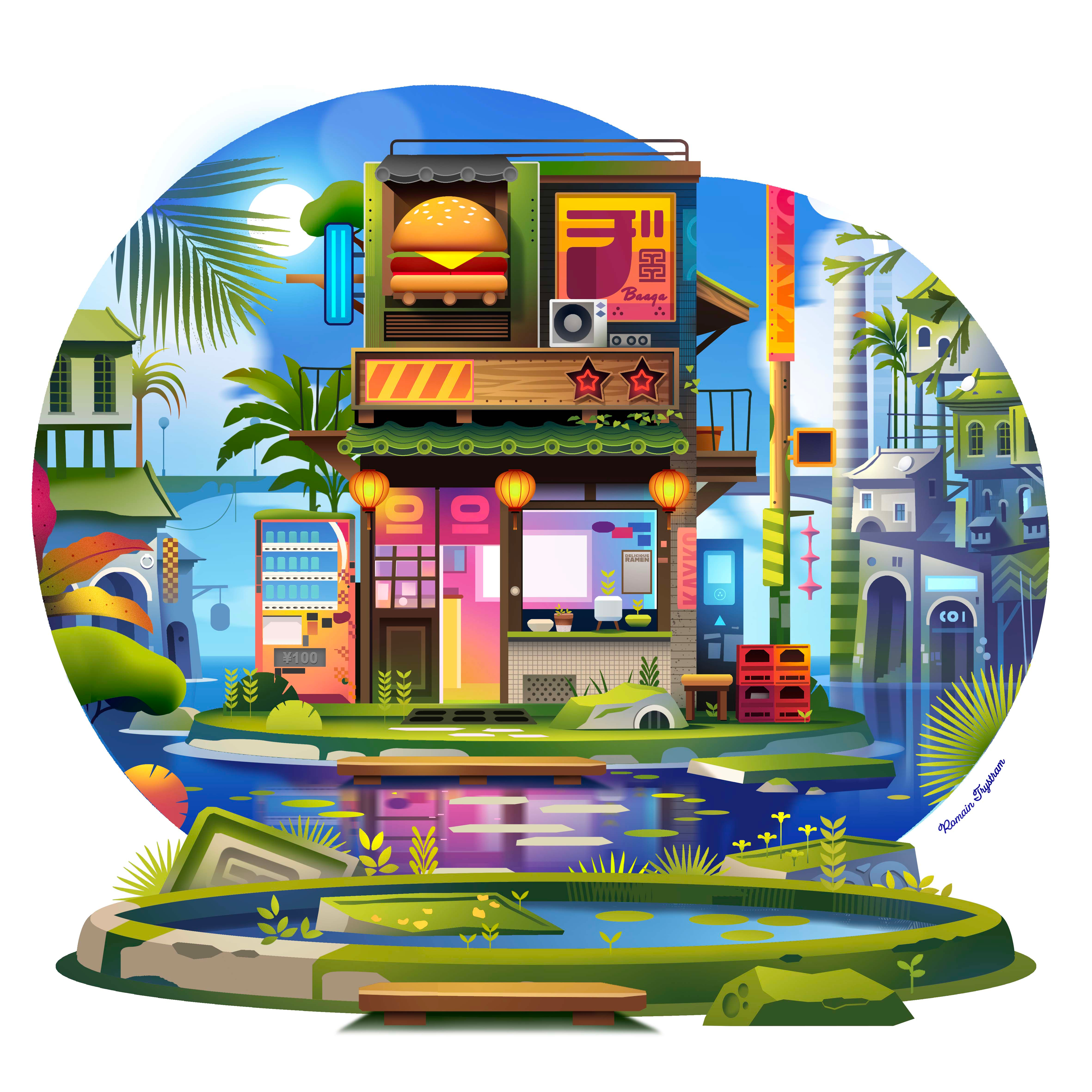 Baga island 🍔 adventure cool funny game island japan nice ocean print retro shop