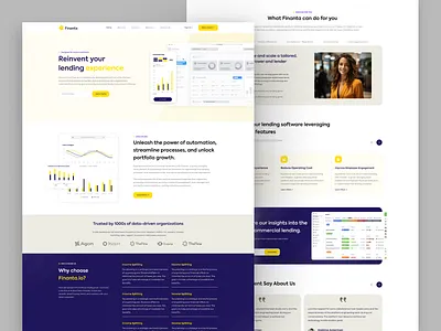 Fintech branding design landingpage photoshop web web design