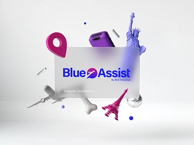 Blue Assist Card Composition 3d art cinema4d colorful illustration render