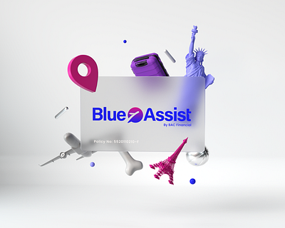 Blue Assist Card Composition 3d art cinema4d colorful illustration render