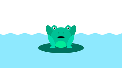 Cartoon jumping frog among lake animation art design digital graphic design illustration pleasant