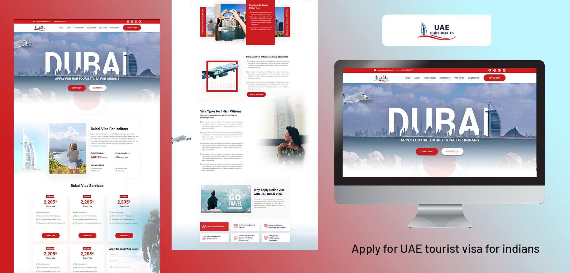 UAE Tourist Visa - UI UX Website Design branding creative design creative designer modern design modern website mockup tour website designer travel website designer ui designer ux designer visa website designer