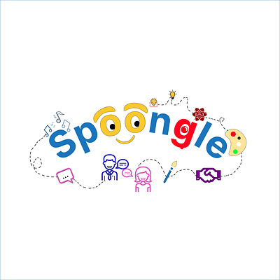 Spoongle Logo Design. 3d branding camera colors creative design exclusive fun graphic design illustration interesting logo lovely mix popular song speech typography vector vibrant