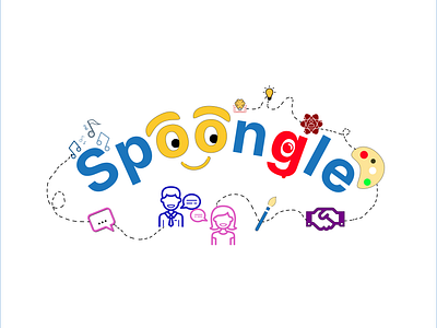 Spoongle Logo Design. 3d branding camera colors creative design exclusive fun graphic design illustration interesting logo lovely mix popular song speech typography vector vibrant