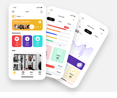 Fitness Monitoring App UI figma fitness app monitoring ui ui ux ux