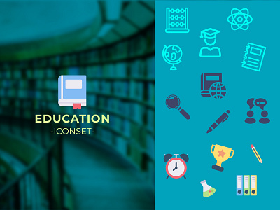 Education iconset app icons back to school design education icon icon pack icon set illustration learning school student study ui university vector
