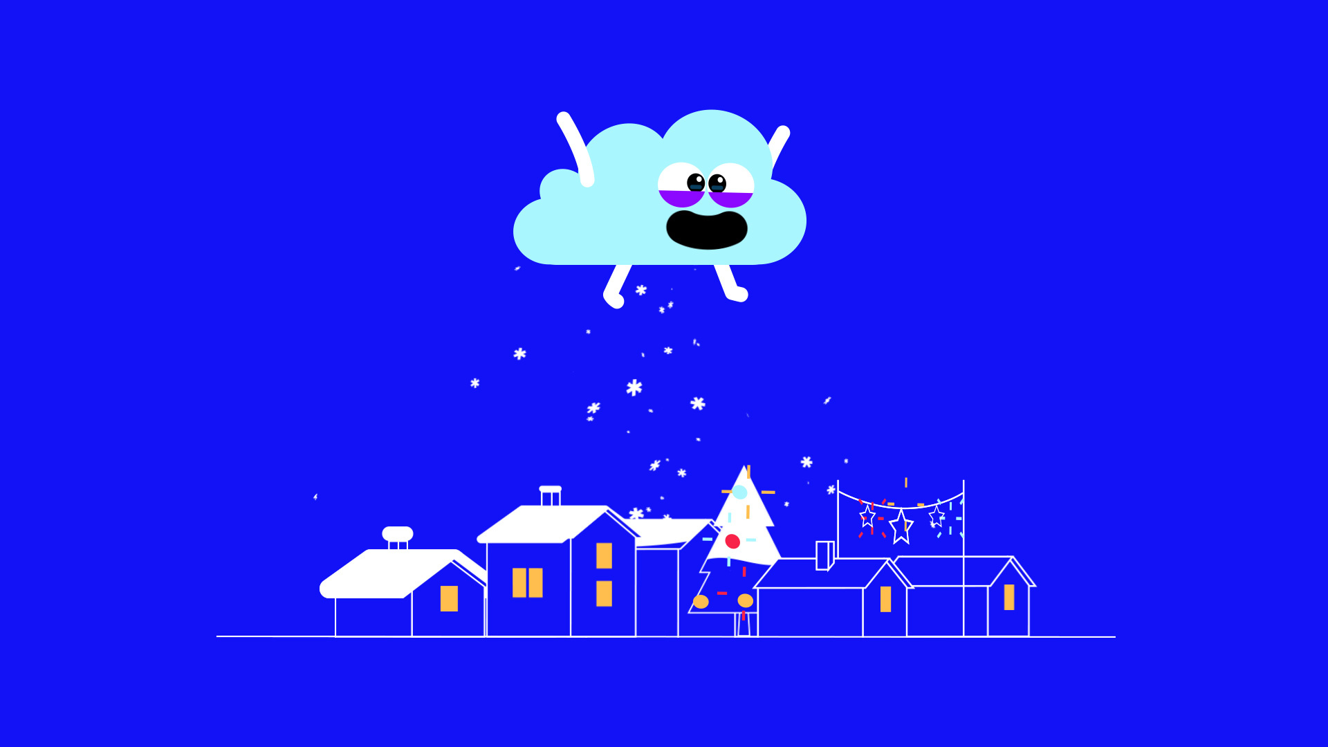 OKOO /// SNOW animation christmas cloud gif illustration loop poop snow winter xmas