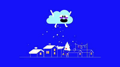OKOO /// SNOW animation christmas cloud gif illustration loop poop snow winter xmas