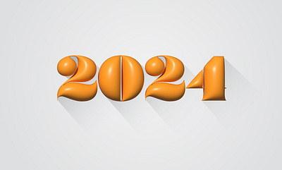 happy new year 2024 gold text effect 3d animation branding design graphic design illustration logo motion graphics new year new year 2024 text effect typography ux