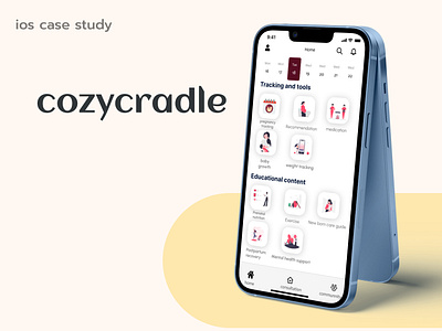 Pregnancy care-cozy cradle figma health care ios app ui ux