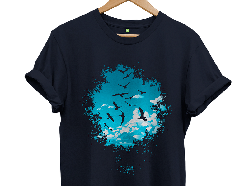 Forest clearing birds forest clearing nature sky trees tshirt yanmos